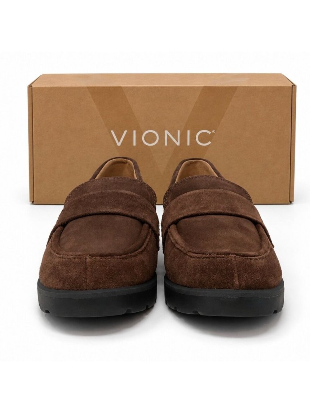 Vionic Cleo Loafers Womens 8 M Coffee Brown Suede Arch Support Slip On Comfort - Picture 6 of 9